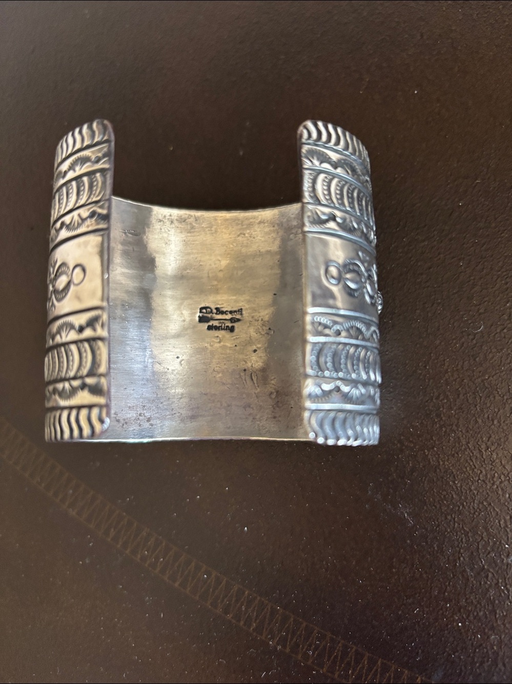 Darryl Becenti Navajo Sterling Silver Cuff - Picture 2 of 6